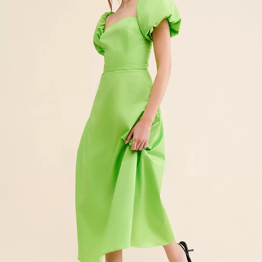 Kasia Rhea Puff-Sleeve Maxi Dress